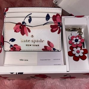 ✨NIB Kate spade card holder keychain set ✨